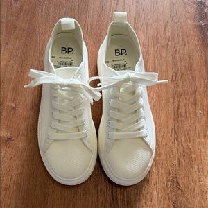 BP Women's Cream Lace-Up Sneakers